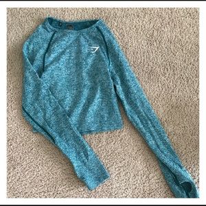 Gymshark seamless long sleeve crop top size s